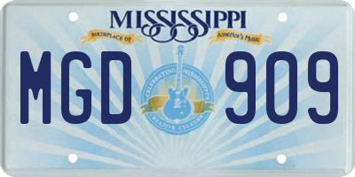 MS license plate MGD909