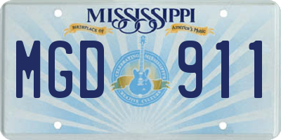 MS license plate MGD911
