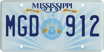 MS license plate MGD912