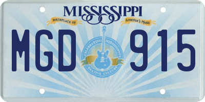 MS license plate MGD915