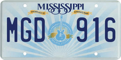 MS license plate MGD916