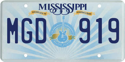 MS license plate MGD919