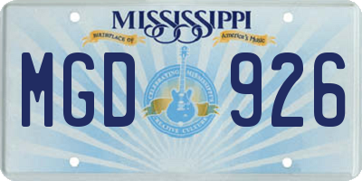 MS license plate MGD926