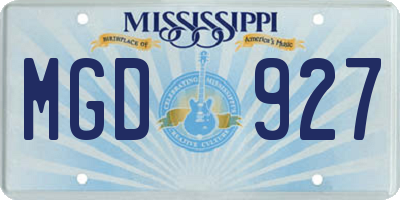 MS license plate MGD927