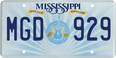 MS license plate MGD929