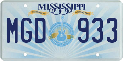 MS license plate MGD933