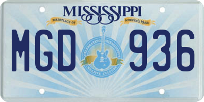 MS license plate MGD936