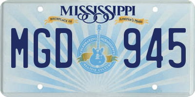 MS license plate MGD945