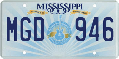MS license plate MGD946