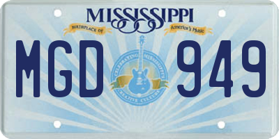 MS license plate MGD949
