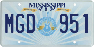 MS license plate MGD951