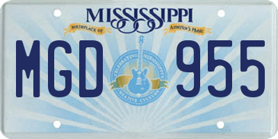 MS license plate MGD955