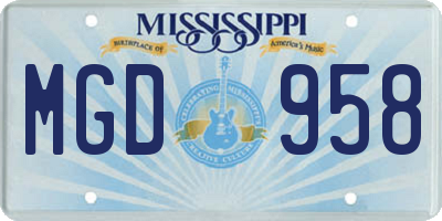 MS license plate MGD958