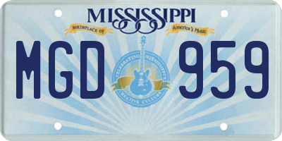 MS license plate MGD959