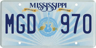 MS license plate MGD970