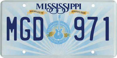 MS license plate MGD971