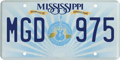 MS license plate MGD975