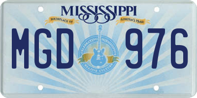 MS license plate MGD976