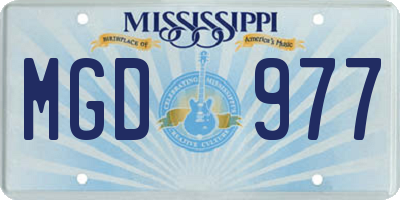 MS license plate MGD977