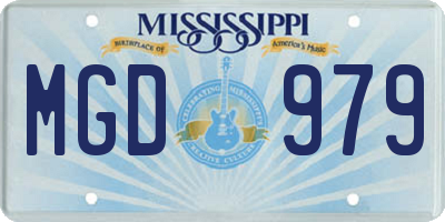 MS license plate MGD979