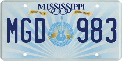 MS license plate MGD983