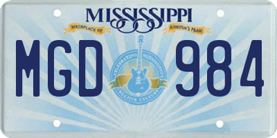 MS license plate MGD984