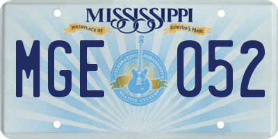 MS license plate MGE052