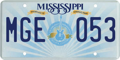 MS license plate MGE053