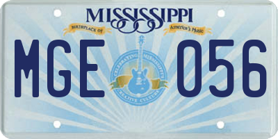 MS license plate MGE056