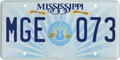 MS license plate MGE073