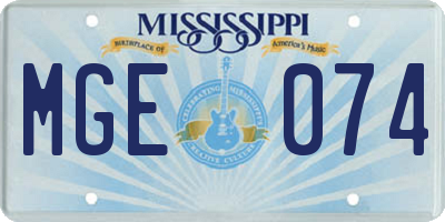 MS license plate MGE074