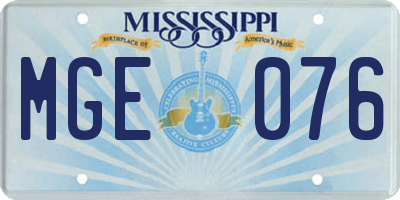 MS license plate MGE076