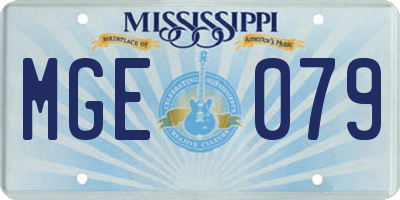 MS license plate MGE079