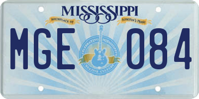 MS license plate MGE084