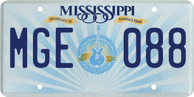 MS license plate MGE088