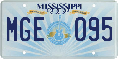 MS license plate MGE095