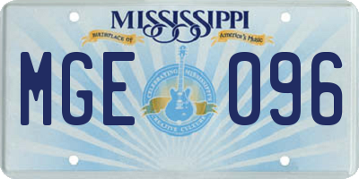 MS license plate MGE096