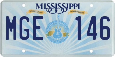 MS license plate MGE146