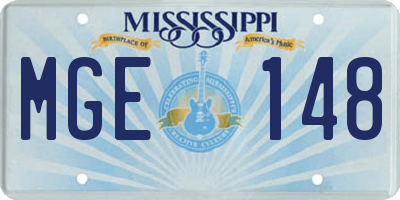 MS license plate MGE148