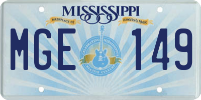 MS license plate MGE149