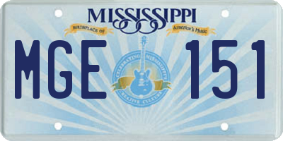 MS license plate MGE151