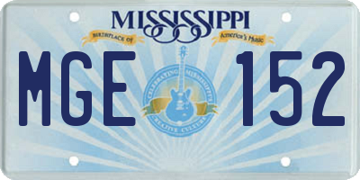 MS license plate MGE152