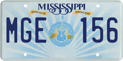 MS license plate MGE156