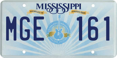 MS license plate MGE161