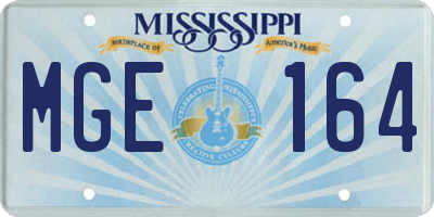 MS license plate MGE164