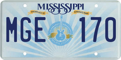 MS license plate MGE170