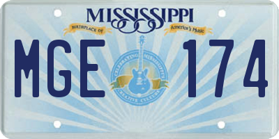 MS license plate MGE174