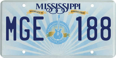 MS license plate MGE188