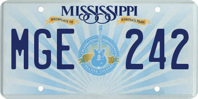 MS license plate MGE242