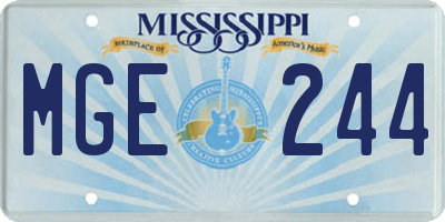 MS license plate MGE244